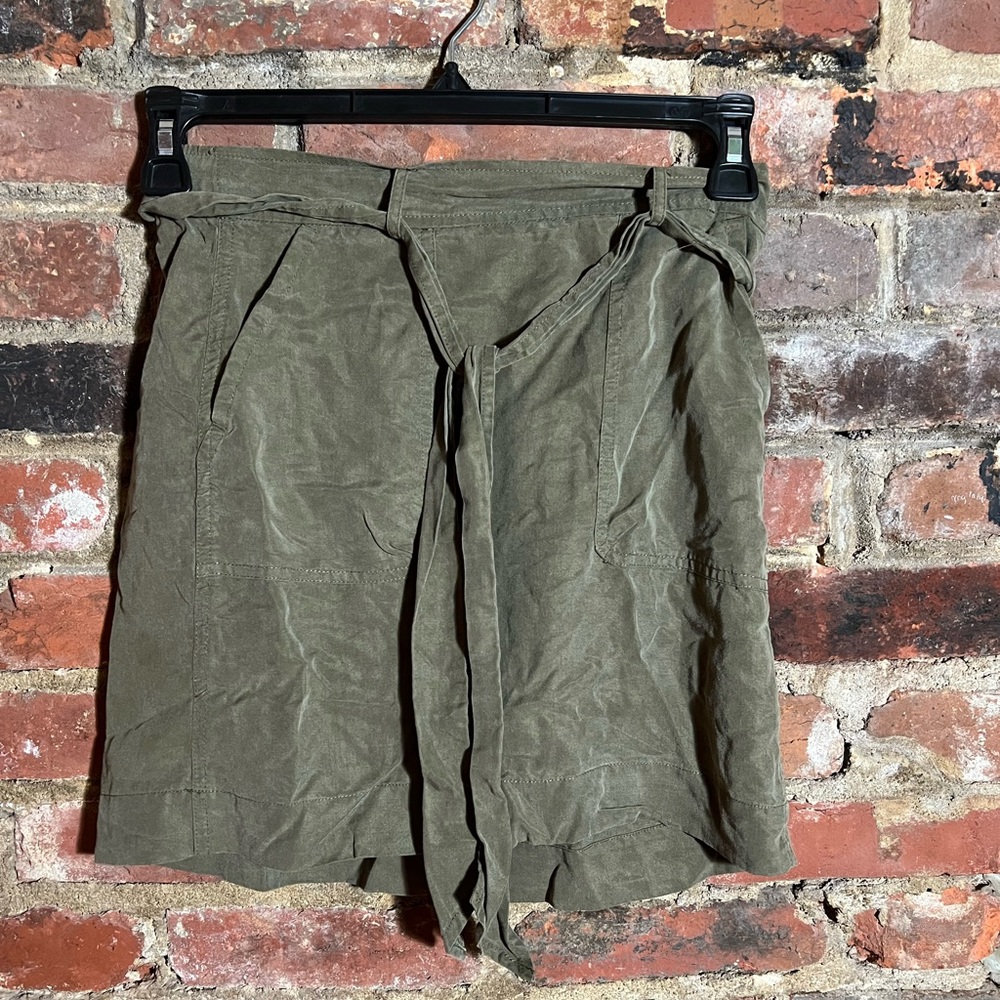 Loft green suede skirt